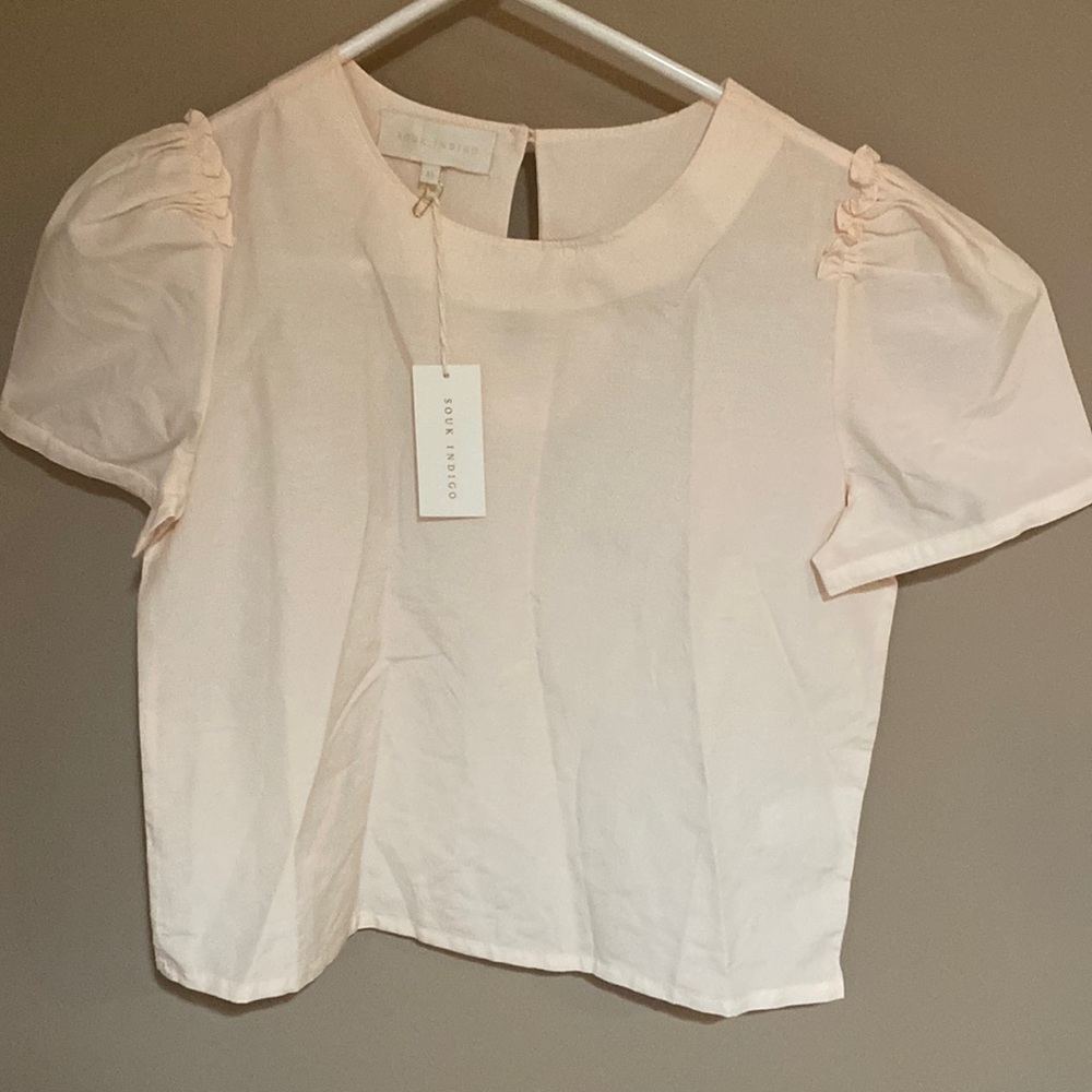 Souk Indigo Pale Pink Top NWT